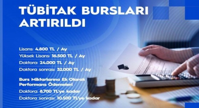 TÜBİTAK bursları artırıldı